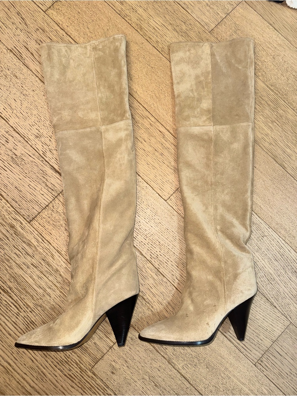Isabel Marant "Riria" slouchy suede over-the-knee boots 40 - Picture 3 of 8